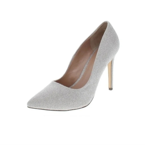 Call It Spring NWT Silver Stiletto Heels Fancy Elegant Glitter Size 8 New - Picture 1 of 5